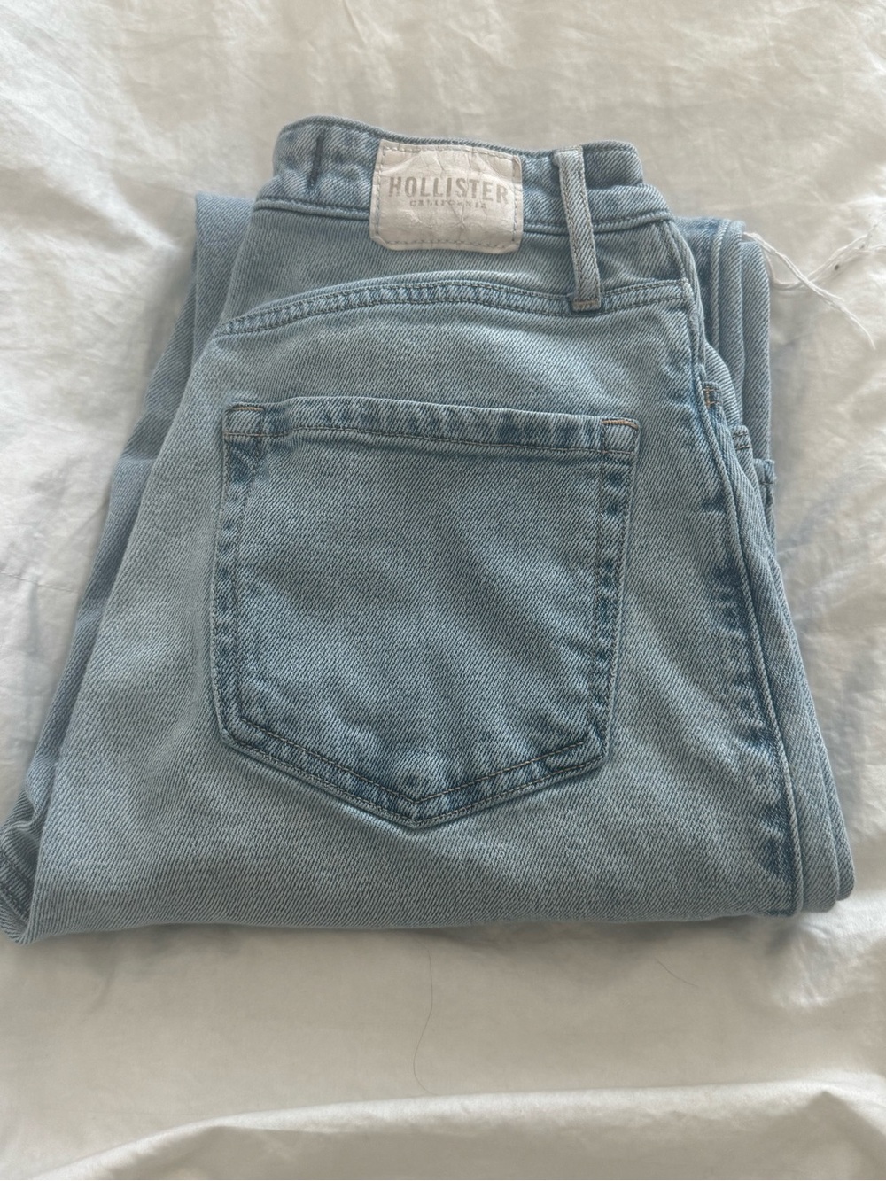 Hollister Light Blue Distressed Wide-Leg Jeans, Size 26
